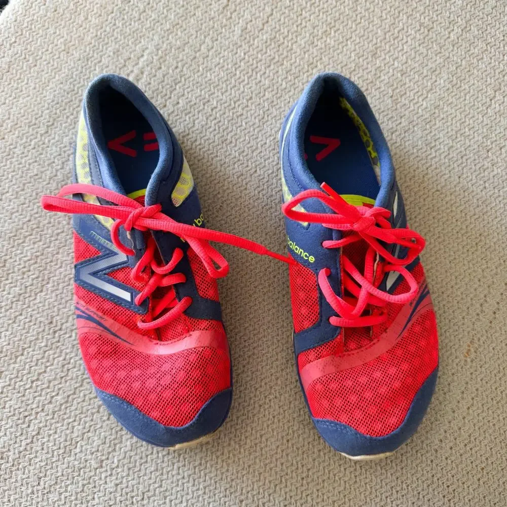 New Balance Blue + Red Pink Minimus Training Shoes Size 4.5
